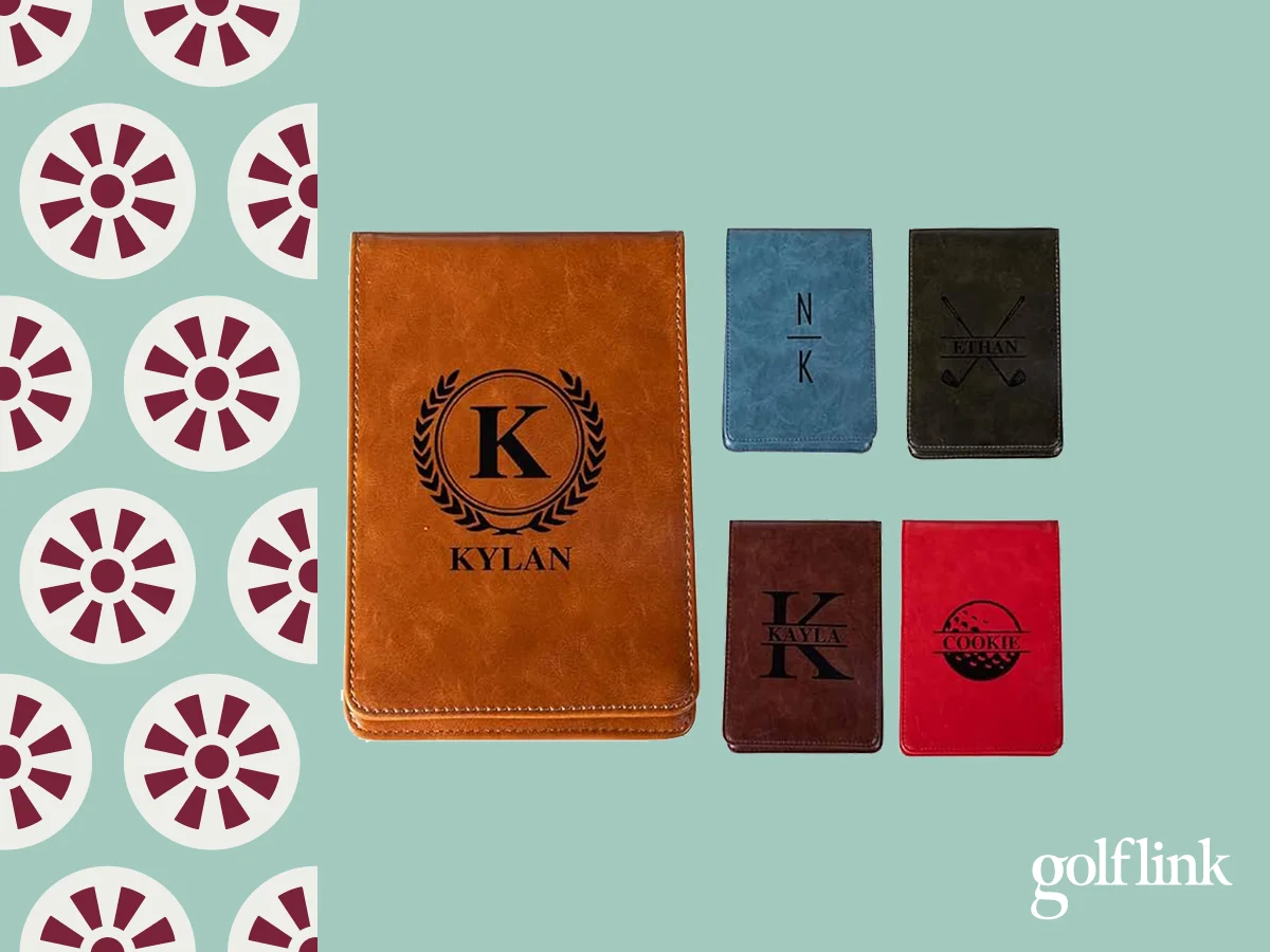 Custom leather golf scorecard holder
