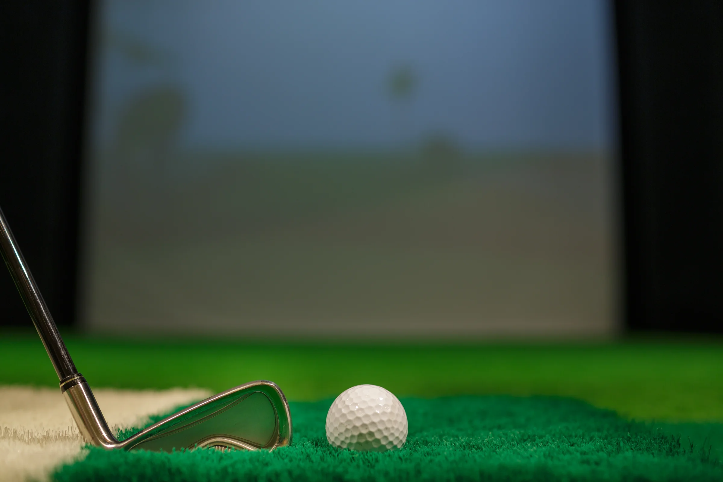 practicing golf at home