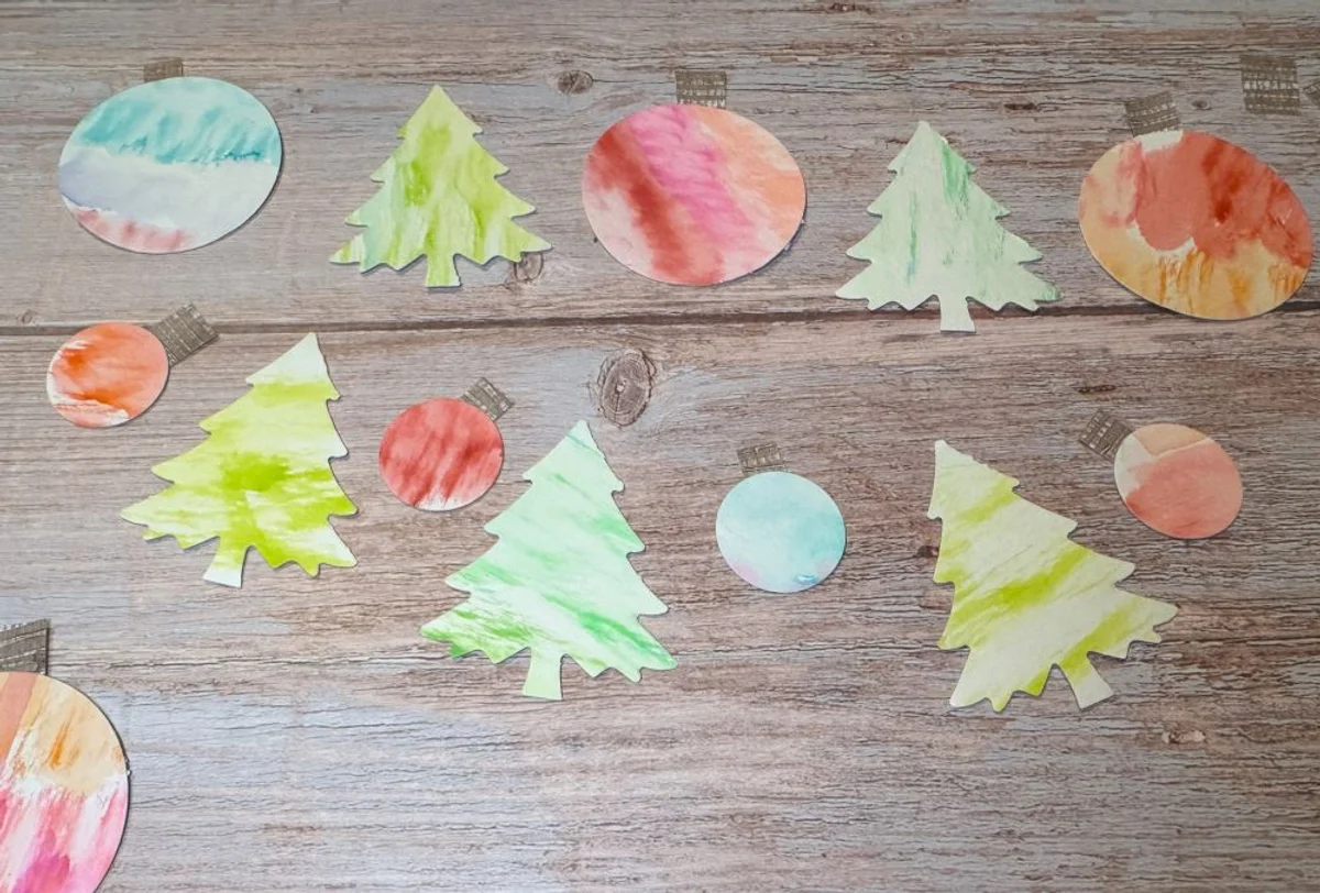 cute shapes decorated with watercolor brush pens by Sarah W. 